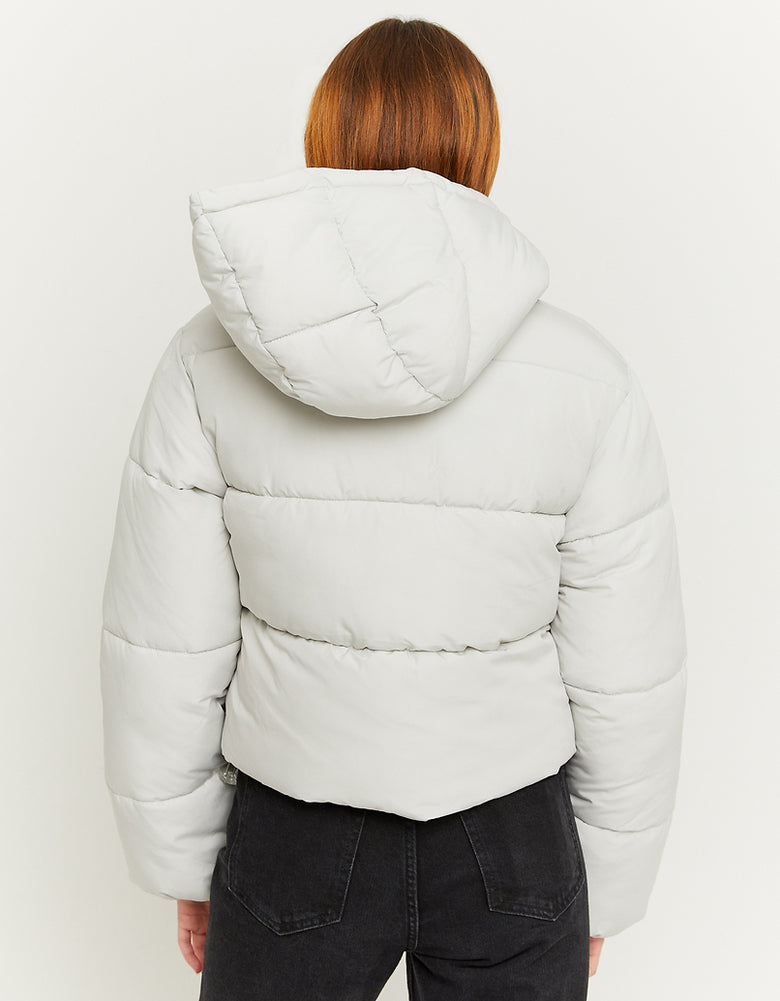 Cropped Padded Jacket | Light Grey