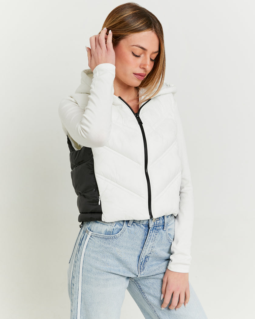 Light Padded Vest | Black-Off White