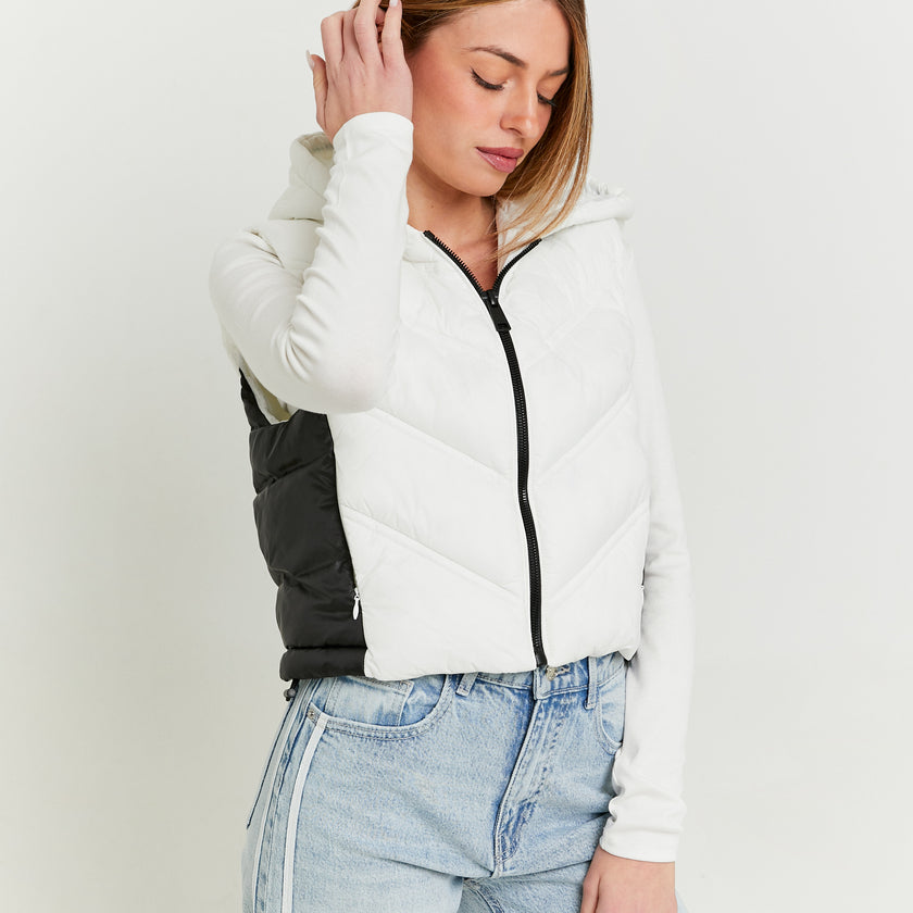 Light Padded Vest | Black-Off White
