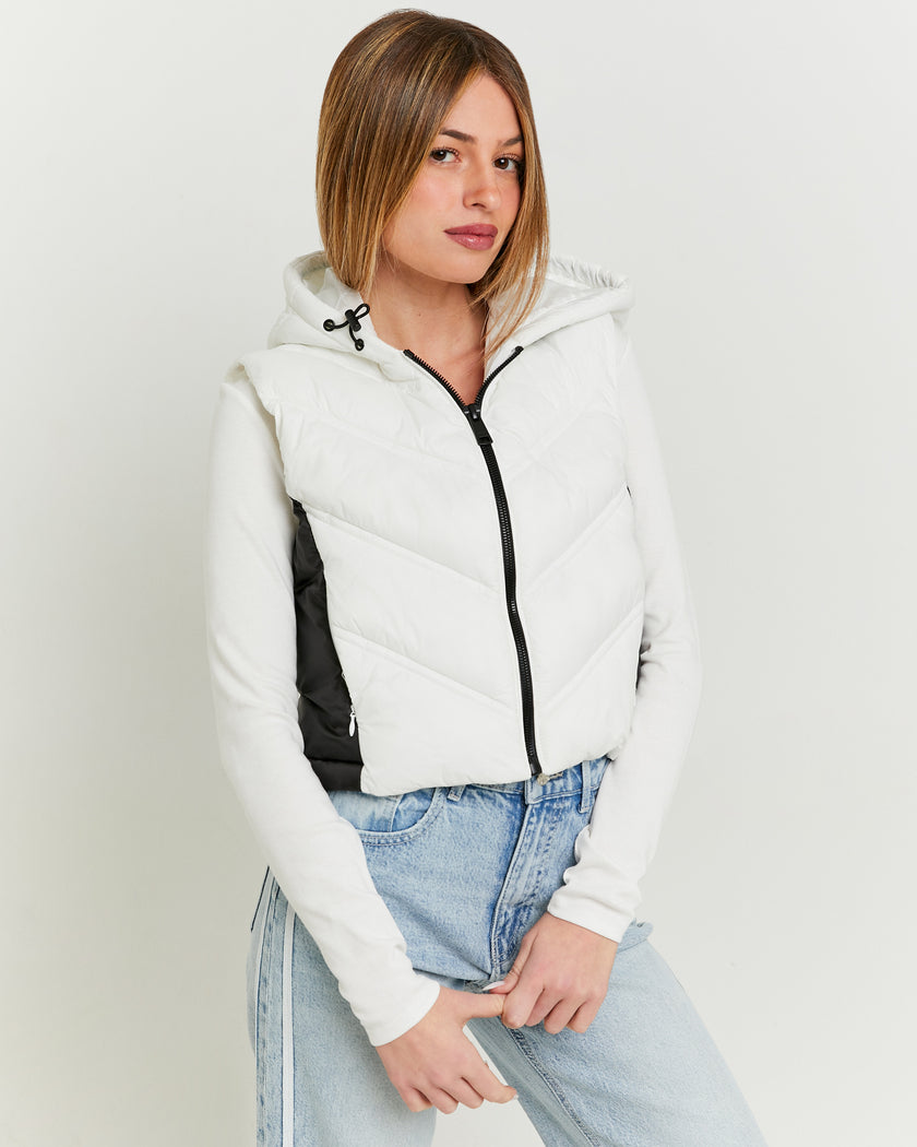 Light Padded Vest | Black-Off White
