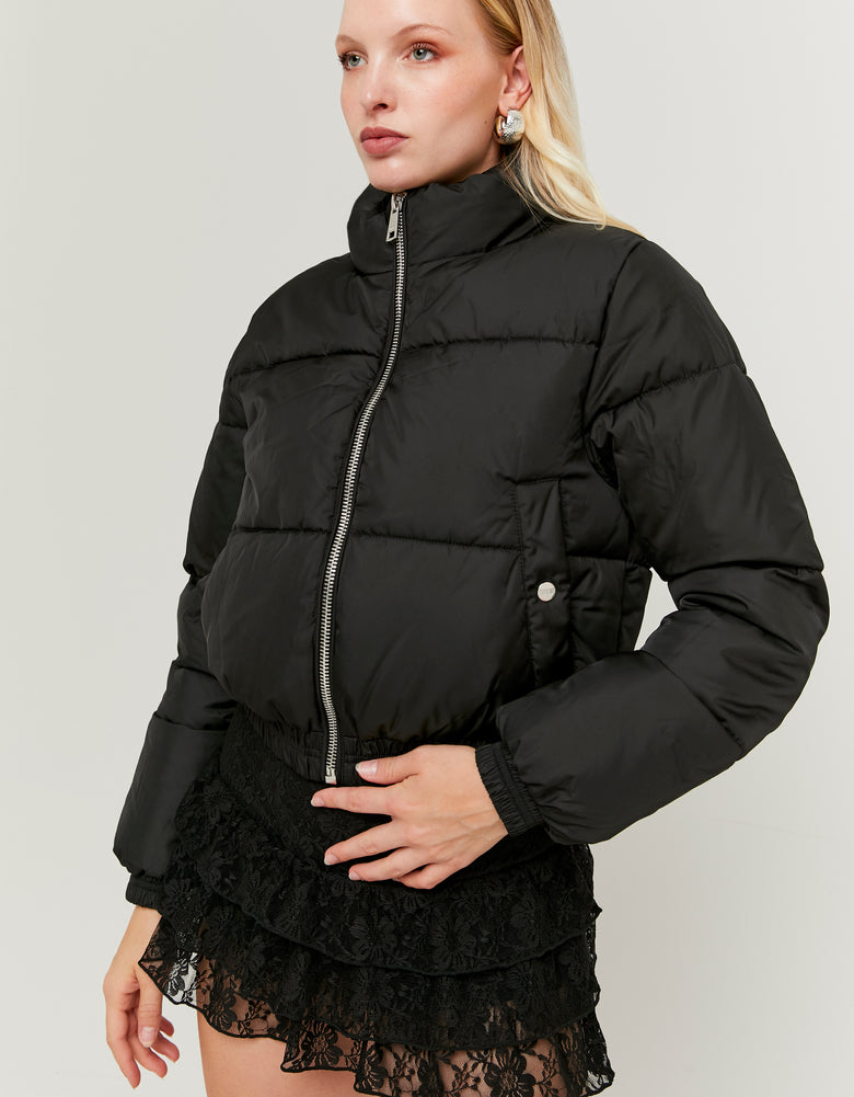 Cropped Puffer Jacket | Black