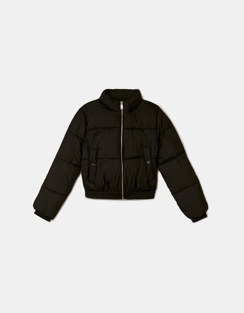 Cropped Puffer Jacket | Black