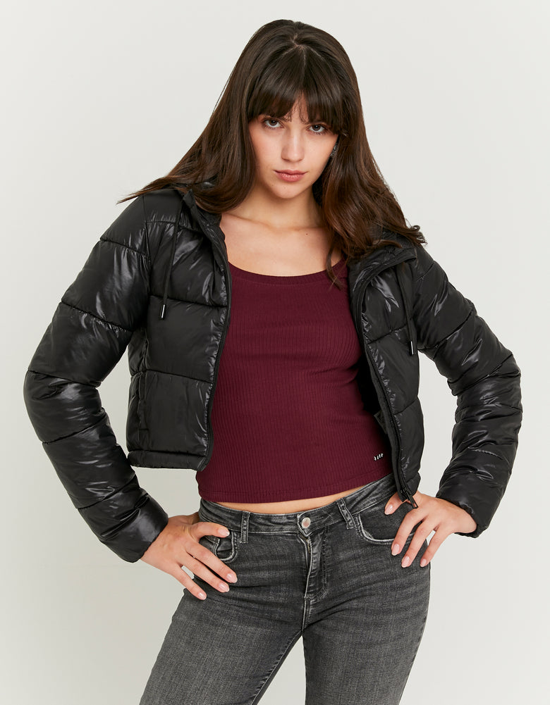 Cropped Padded Jacket | Black