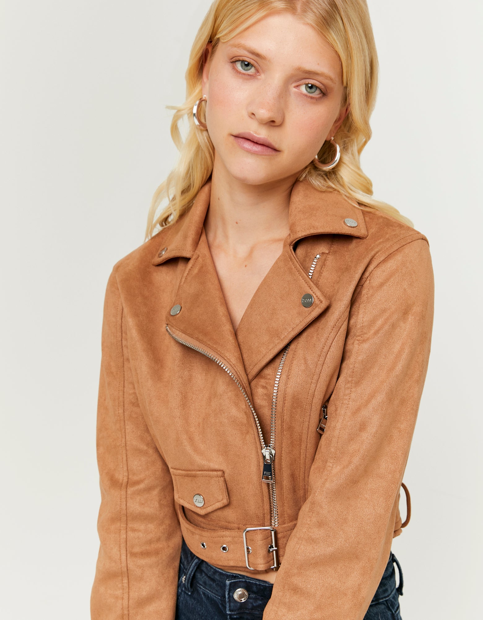 Suede Biker Jacket | Kamel