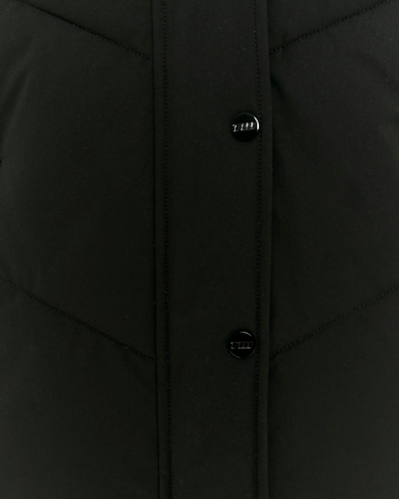 Puffed Jacket with Fur | Black