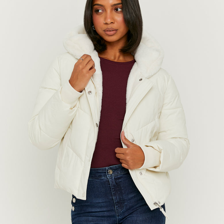 Puffed Jacket with Fur | Off White