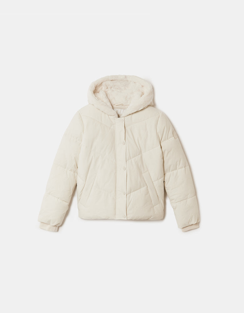 Puffed Jacket with Fur | Off White