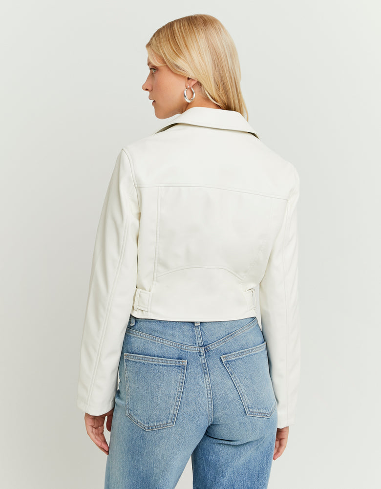 Faux Leather Biker Jacket | Off White