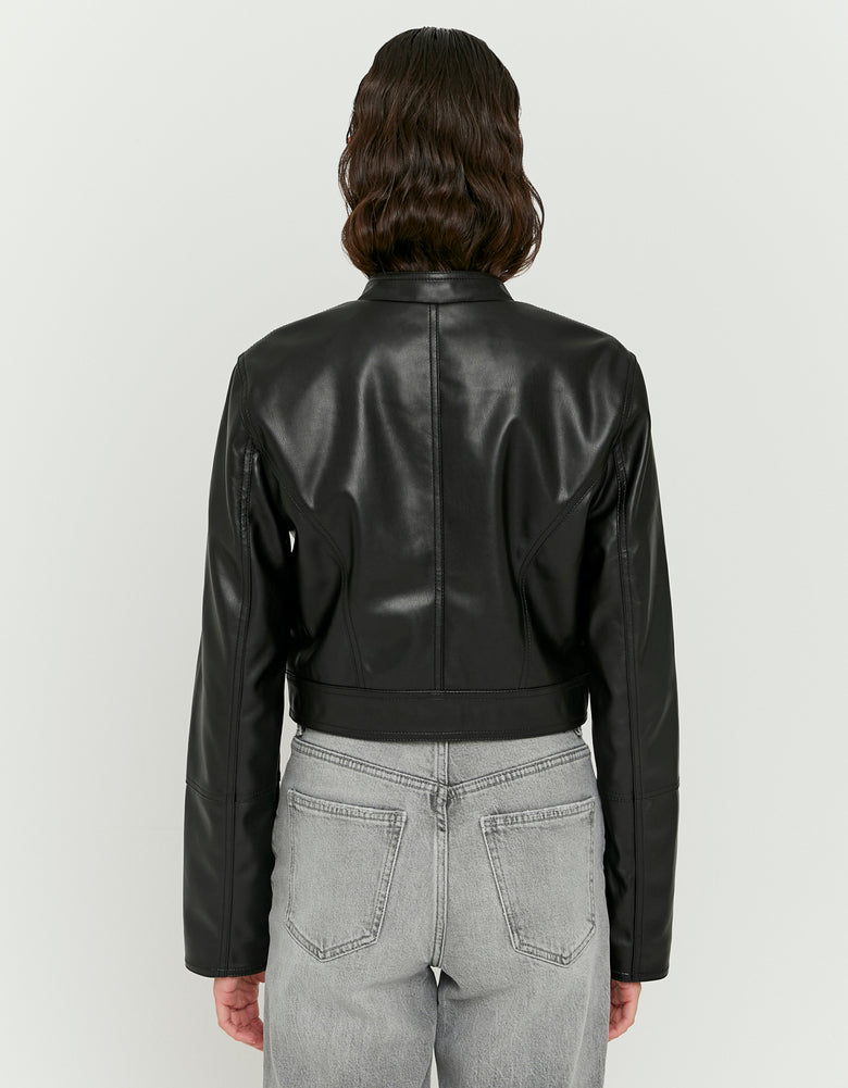 Cropped Biker Jacket | Black