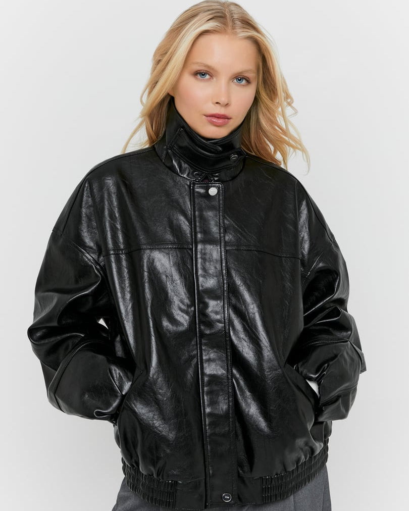 Faux Leather Jacket | Black