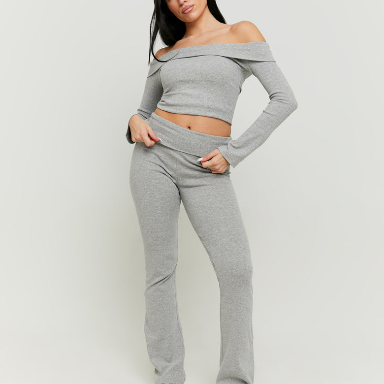 Leggings with Fold | Grey