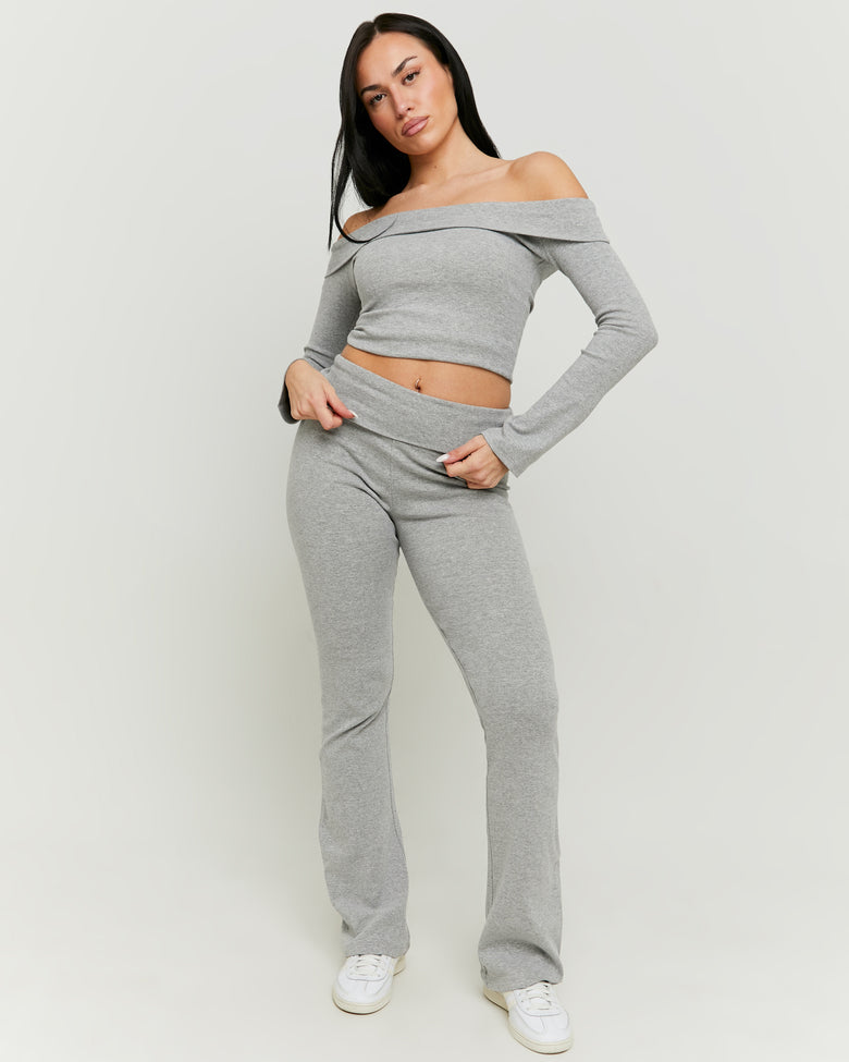 Leggings with Fold | Grey