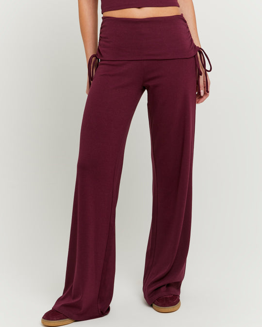 Mid Waist Flare Pant | Bordeau