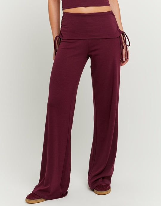 Mid Waist Flare Pant | Bordeau