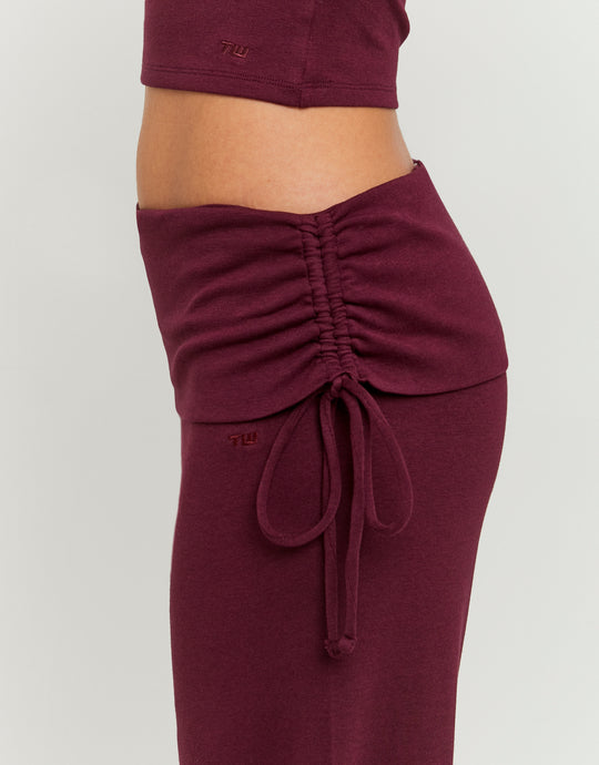 Mid Waist Flare Pant | Bordeau