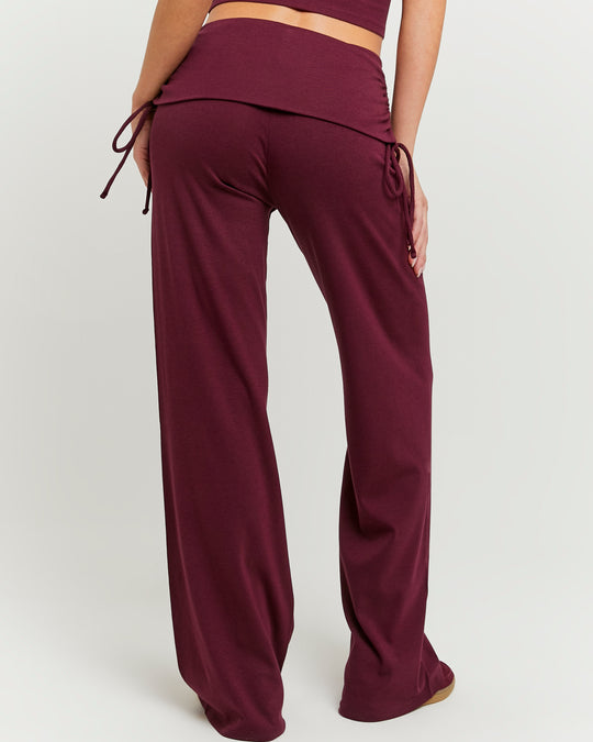 Mid Waist Flare Pant | Bordeau