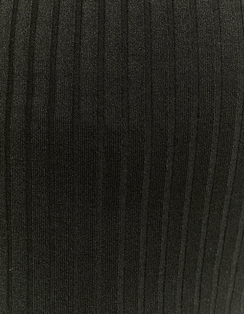 Ribbed Flare Trousers | Black