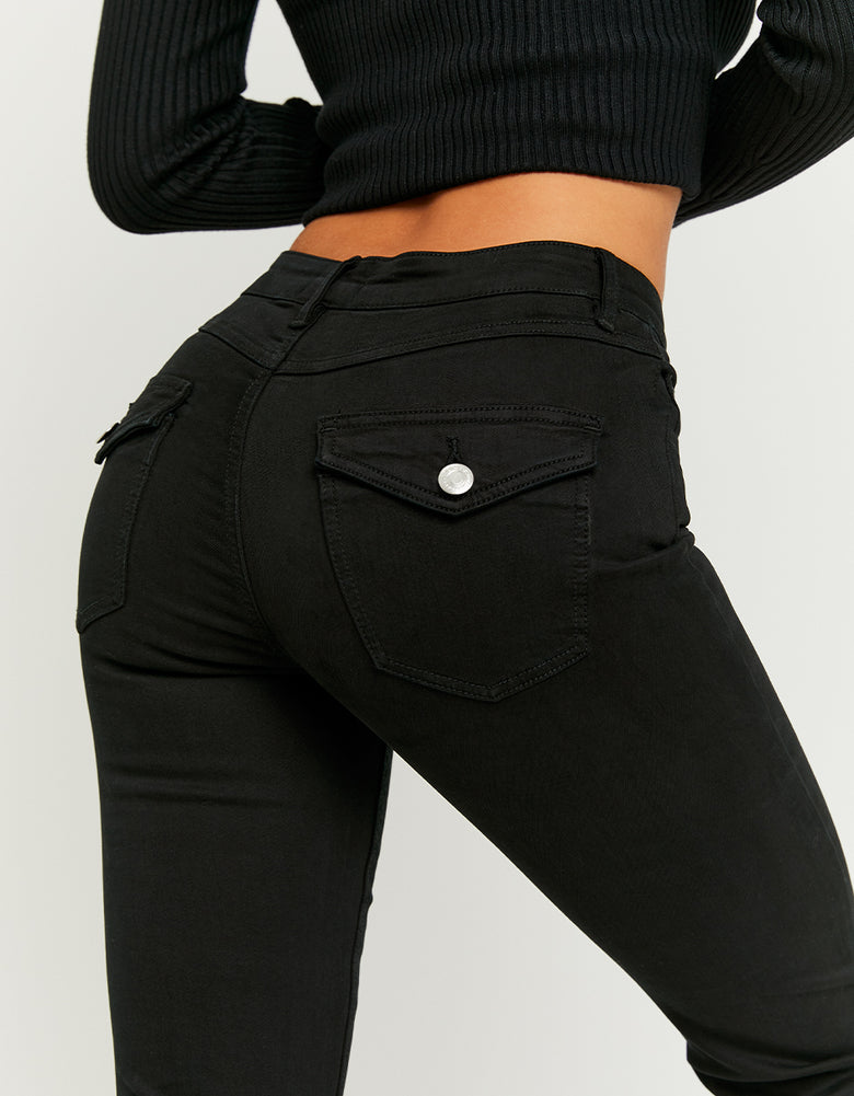 Mid Waist Bootcut Jeans | Black