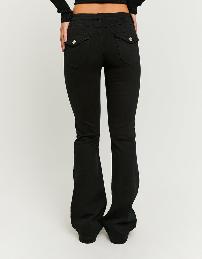 Mid Waist Bootcut Jeans | Black