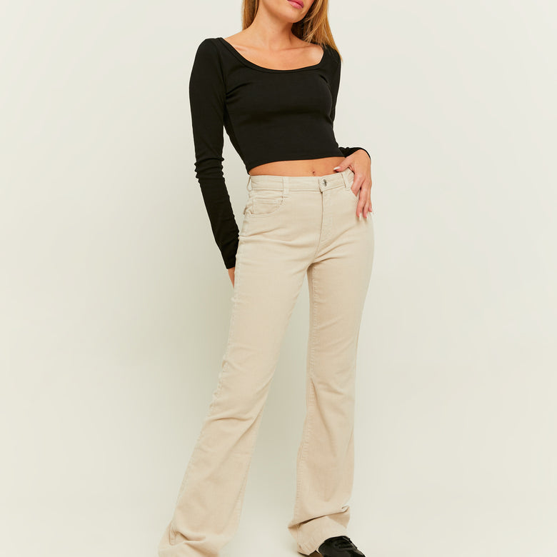 Corduroy Bootcut Pant | Off White