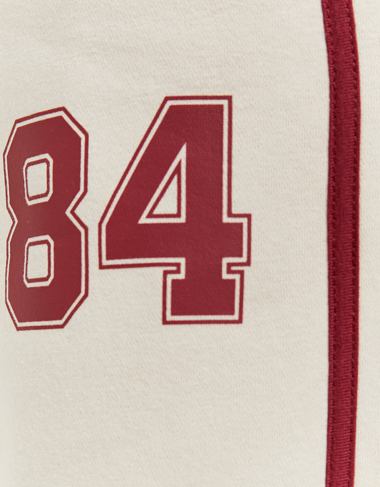 Stripped Jogger with Print | Beige