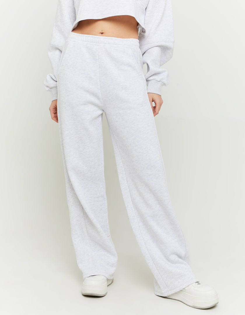 Wide Leg Joggers | Light Grey