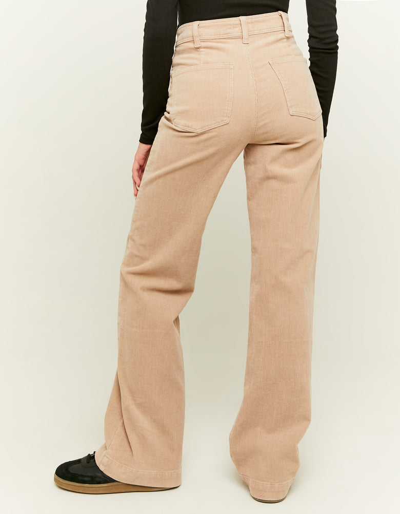 Corduroy Wide Leg Pant | Beige
