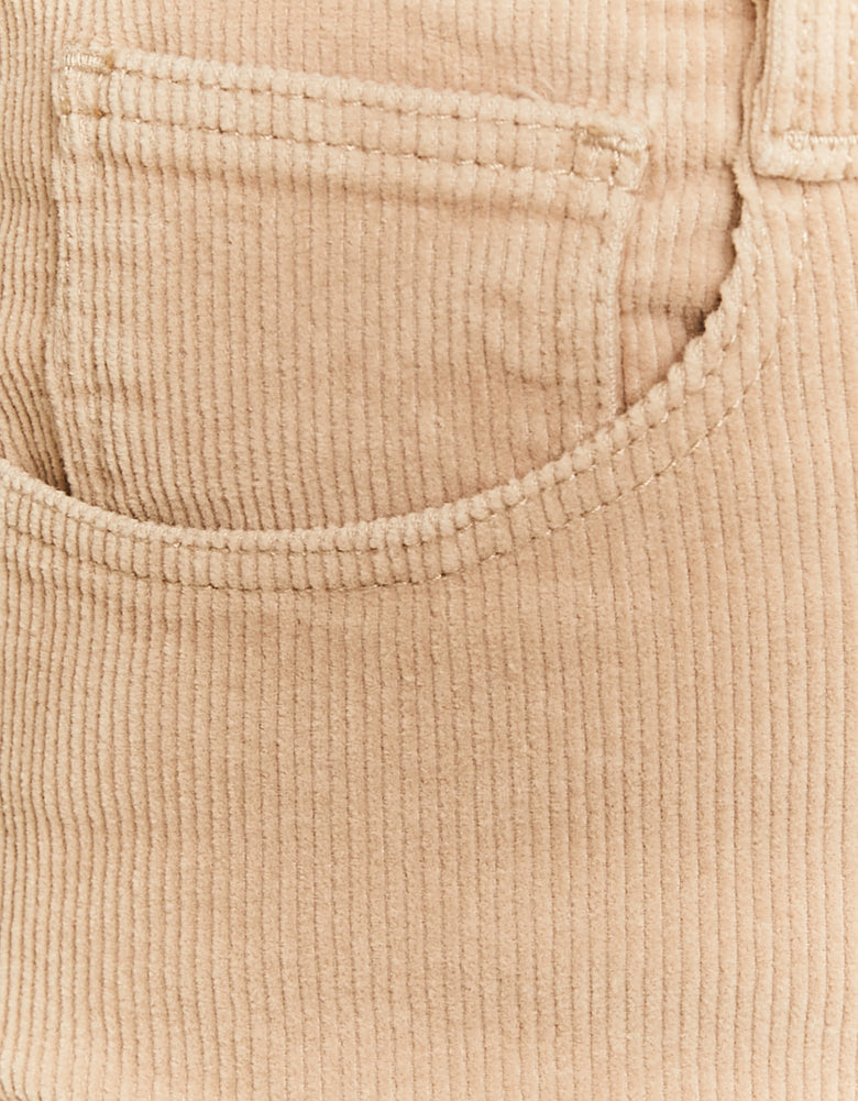 Corduroy Wide Leg Pant | Beige