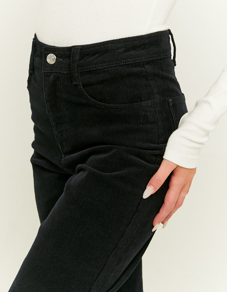 Corduroy Wide Leg Pant | Black