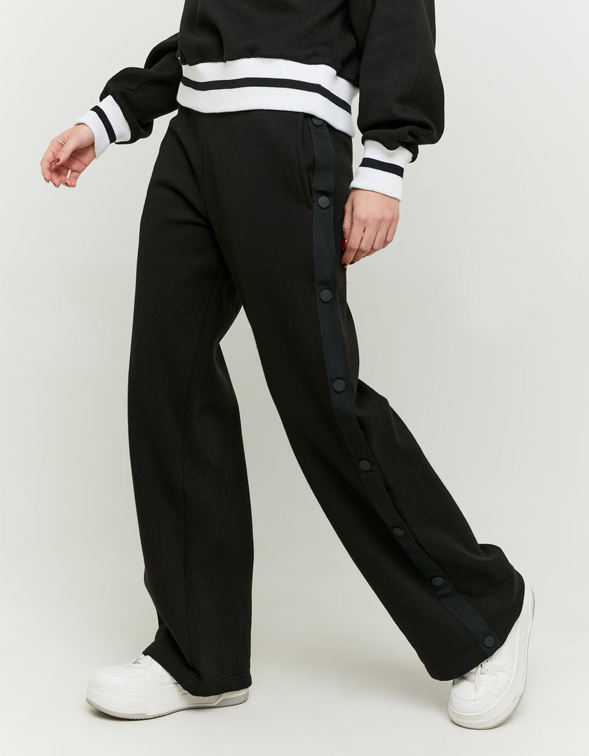 Wide Leg Joggers Trousers | Black
