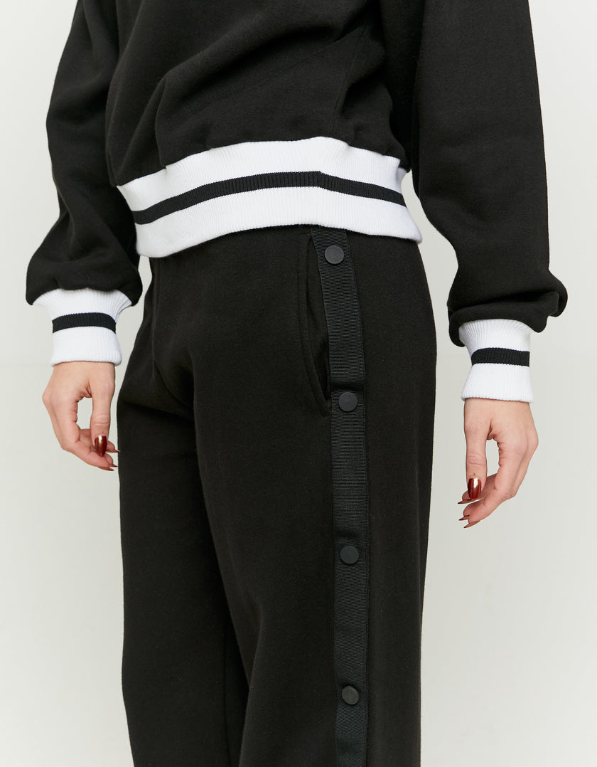 Wide Leg Joggers Trousers | Black