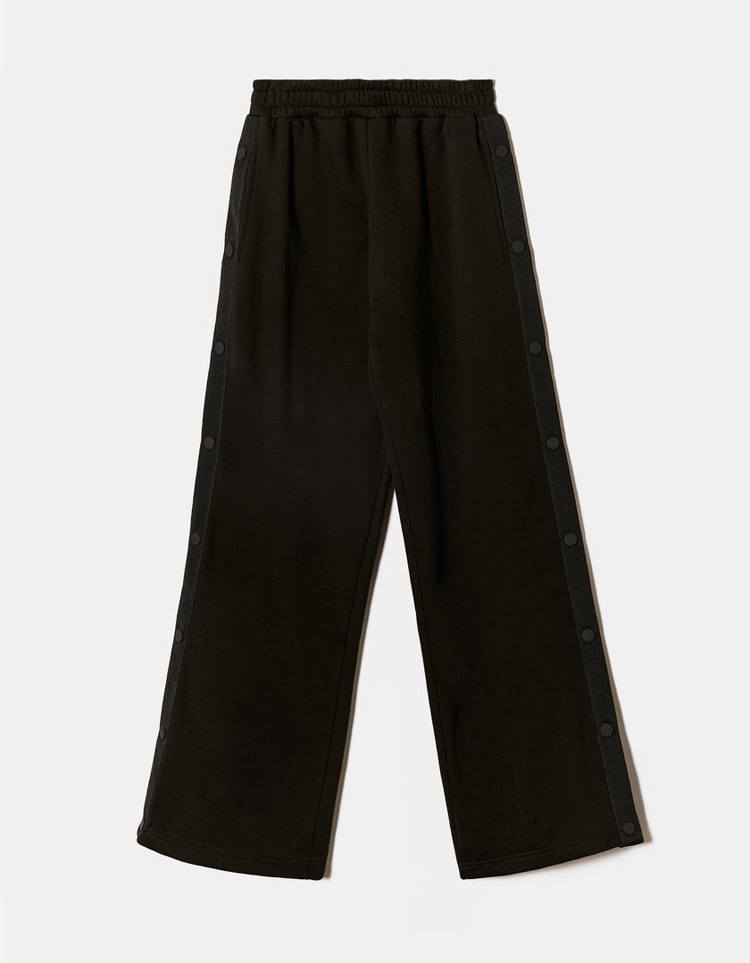 Wide Leg Joggers Trousers | Black