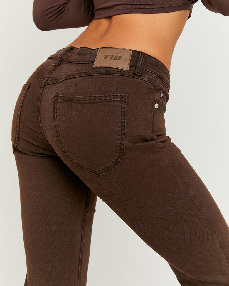 Low Waist Bootcut Trousers | Dark Grey