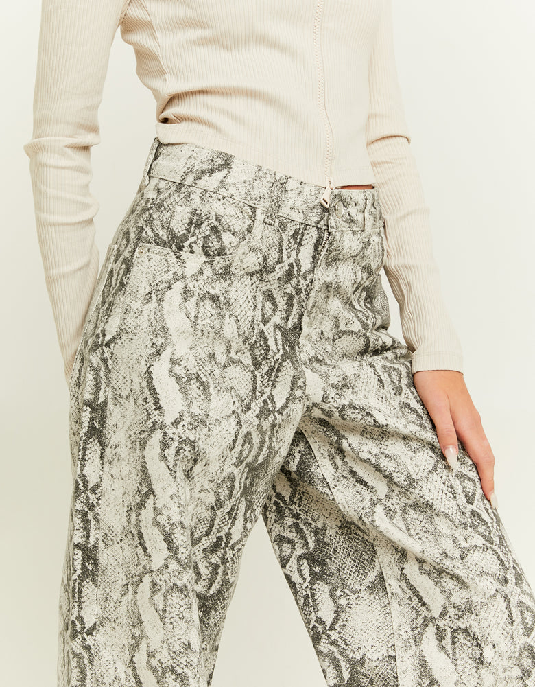 Snake Print Wide Leg Jeans | Snake Print
