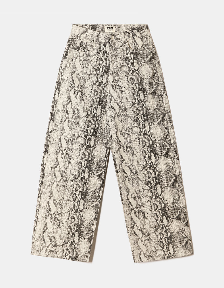 Snake Print Wide Leg Jeans | Snake Print