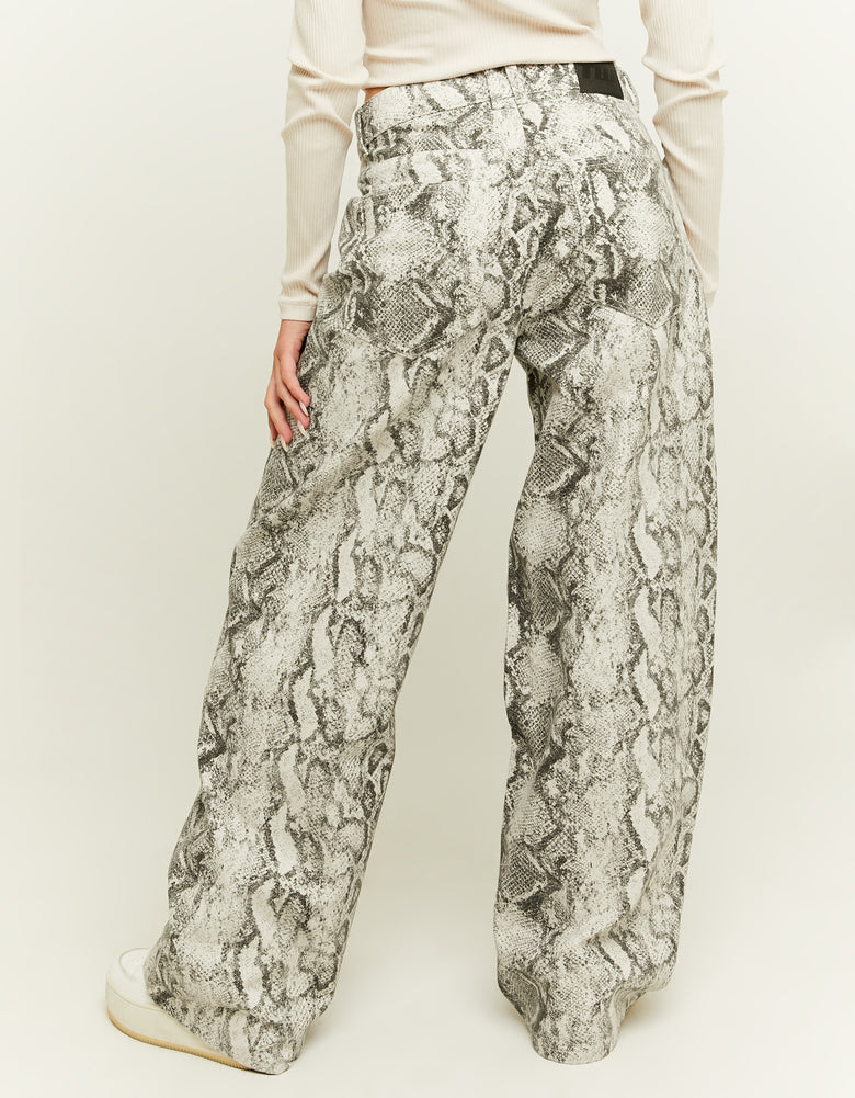 Snake Print Wide Leg Jeans | Snake Print