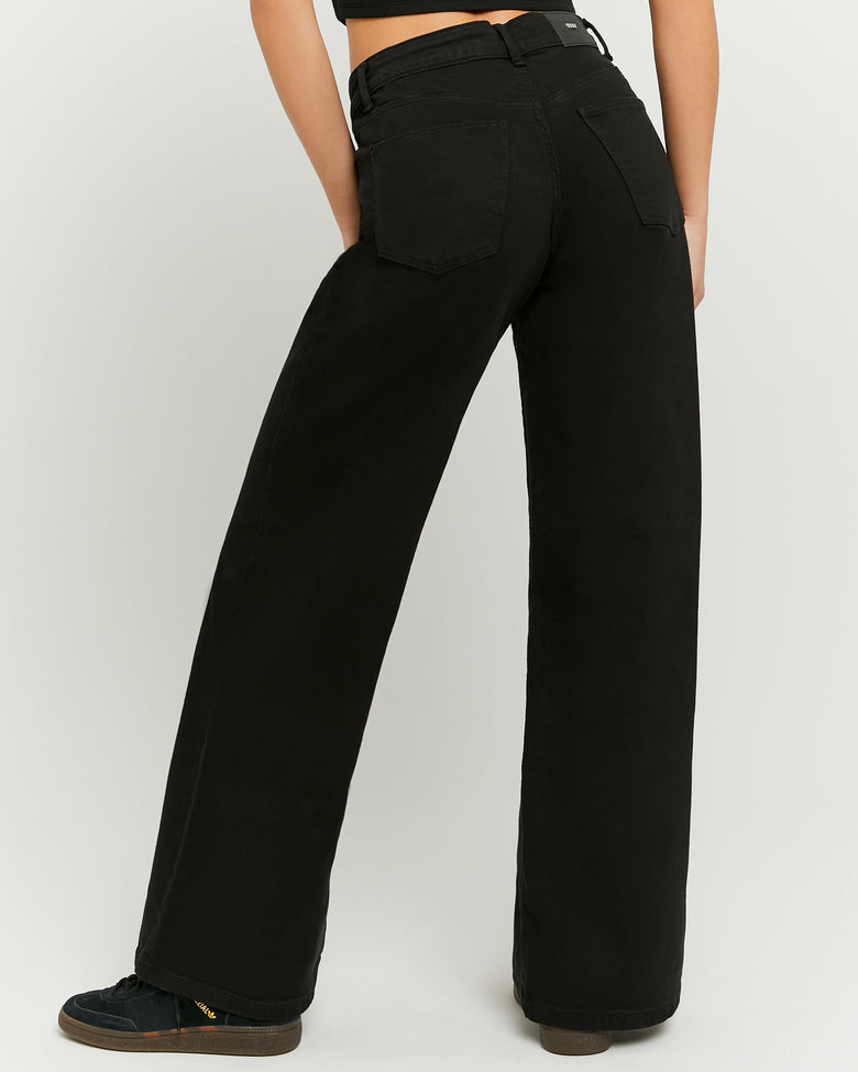 High Waist Wide Leg Trousers | Black