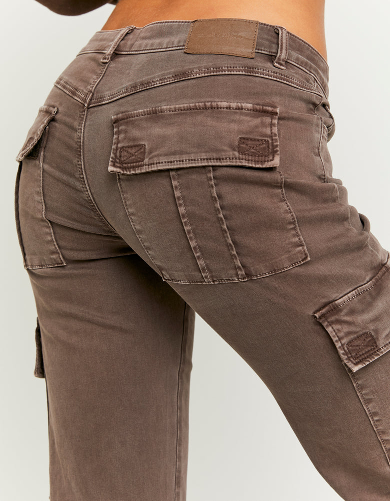 Bootcut Cargo Trousers | Brown