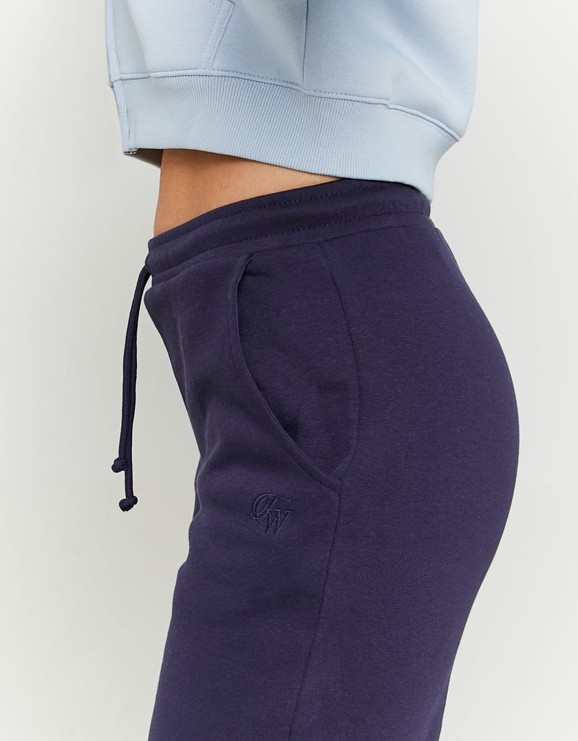 Wide Leg Basic Joggers | Navy