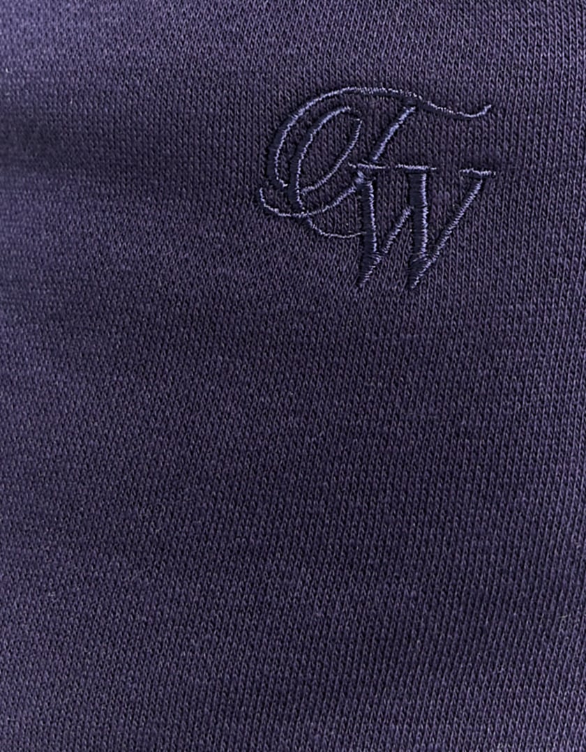 Wide Leg Basic Joggers | Navy