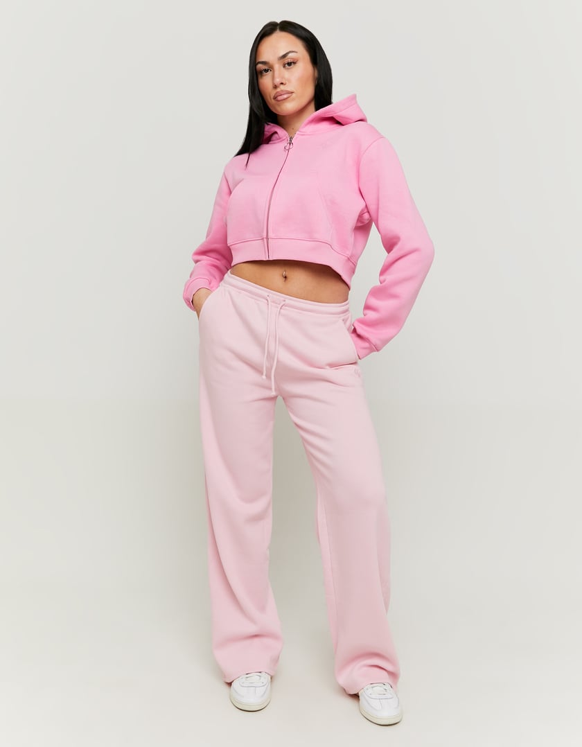 Wide Leg Basic Joggers | Pink