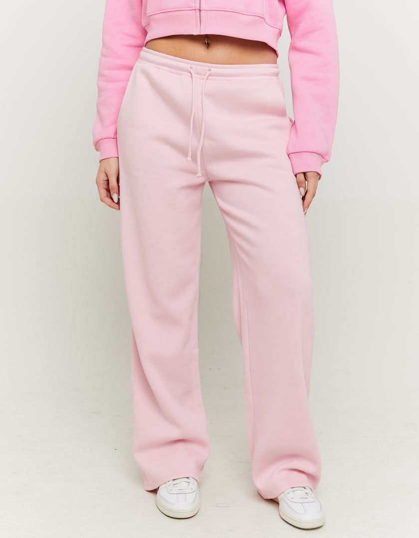 Wide Leg Basic Joggers | Pink