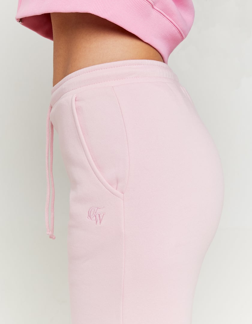 Wide Leg Basic Joggers | Pink