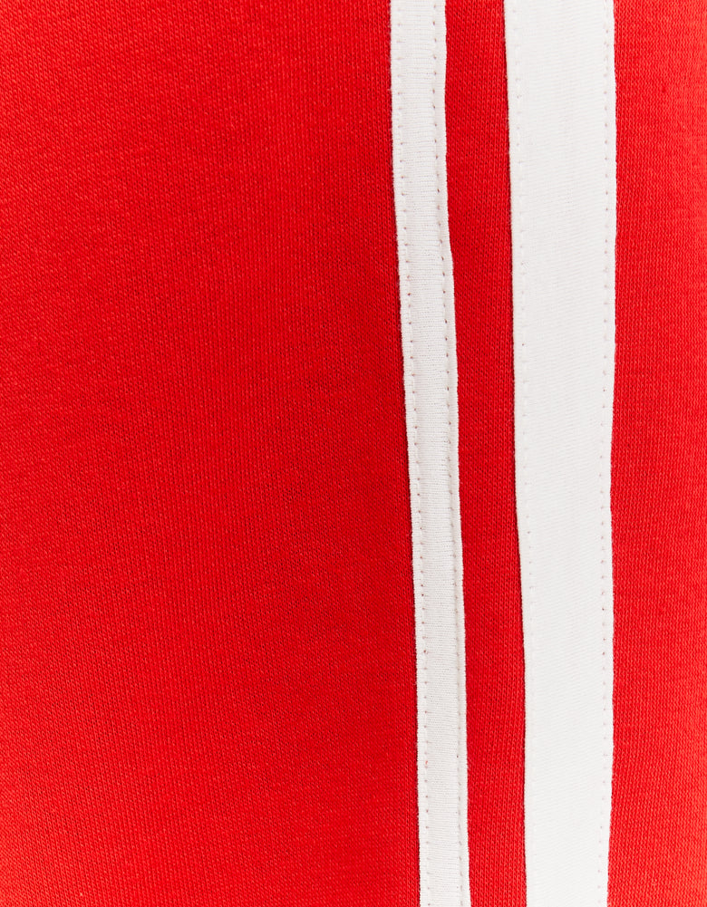 Wide Leg Basic Joggers | Red