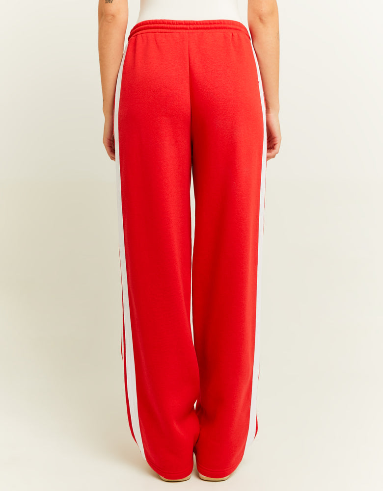 Wide Leg Basic Joggers | Red