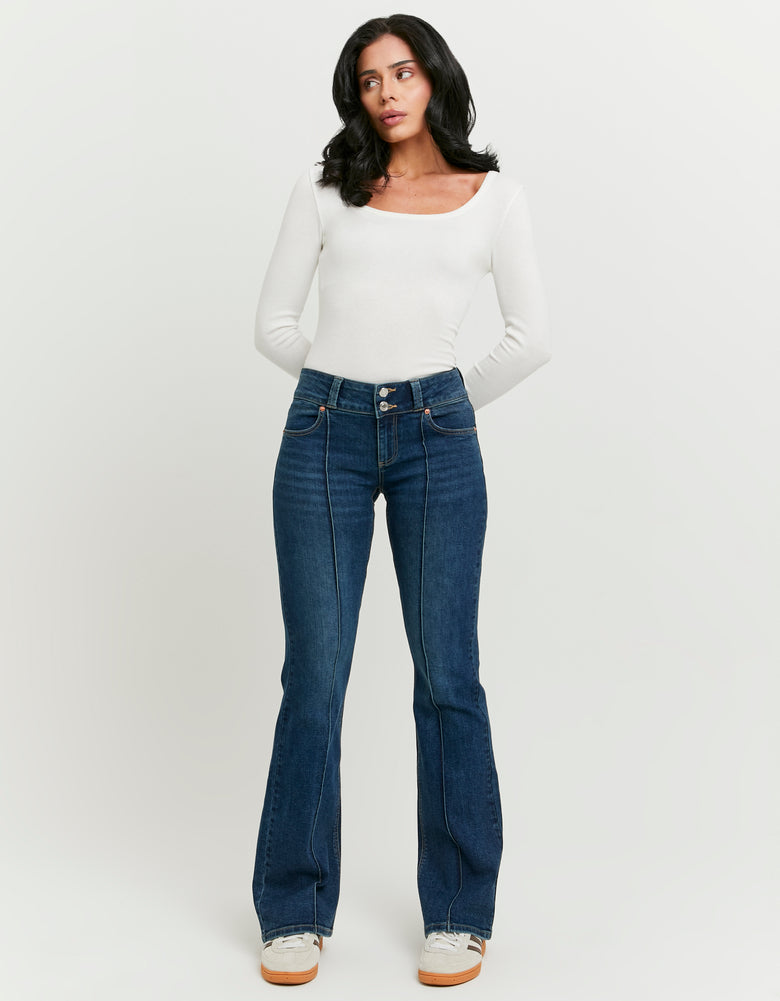 Low Waist Flare Jeans | Blue Wash