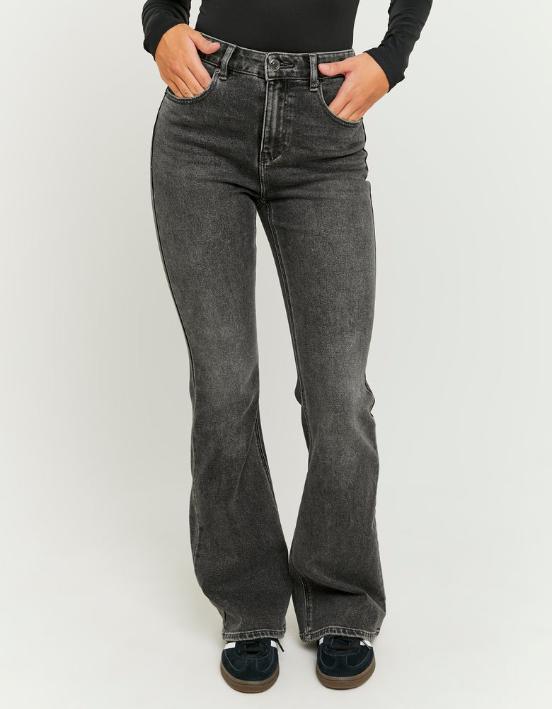 High Waist Flare Jeans | Black wash
