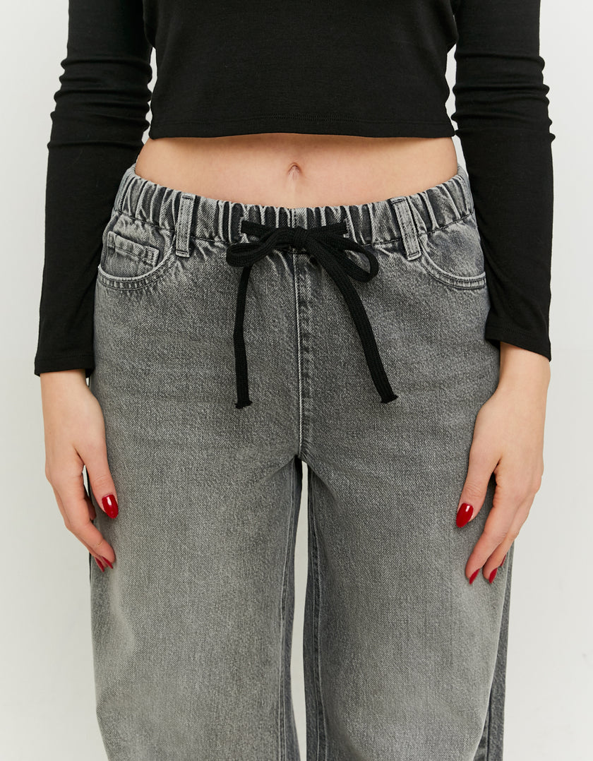 Baggy jeans tied at waist | Grey Wash