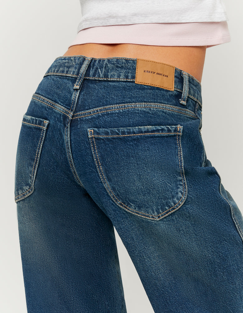 Low Waist Straight Leg Jeans | Vintage Wash