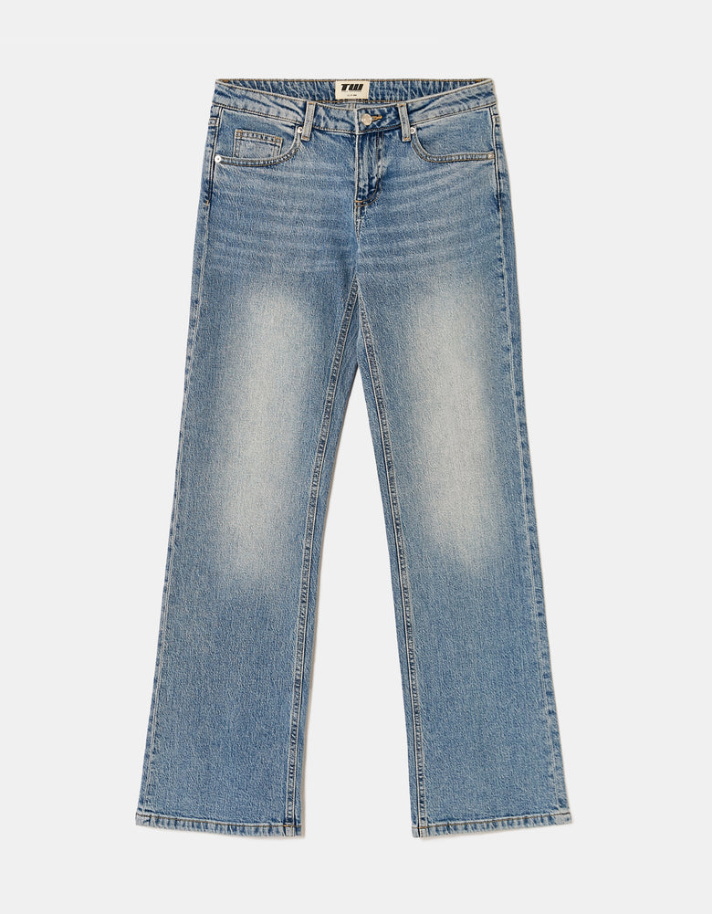 Low Waist Straight Jeans | Blue Wash